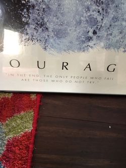 Framed poster on Courage