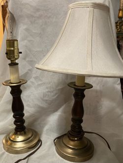 Pair of Candlestick Table Lamps with 2 shades