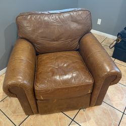 Restoration Hardware Leather Club Chair – Brown – Solid & Comfortable – $300 OBO