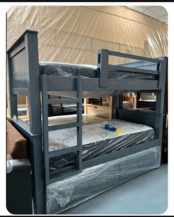 Bunk Beds / Literas Twin Twin Twin Madera Sólida 100% Pinewood