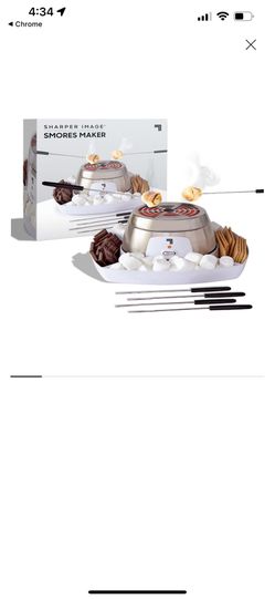 New Image of Sharper Image Electric Tabletop S'mores Maker - Gray: Stainless Steel, 1200W, Spot Clean, 13.8" Height, 3.96 lbs Sharper Image Electric T