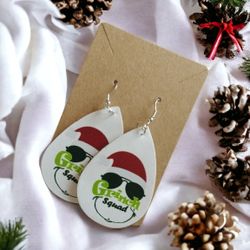 The Grinch Squad Teardrop Earrings