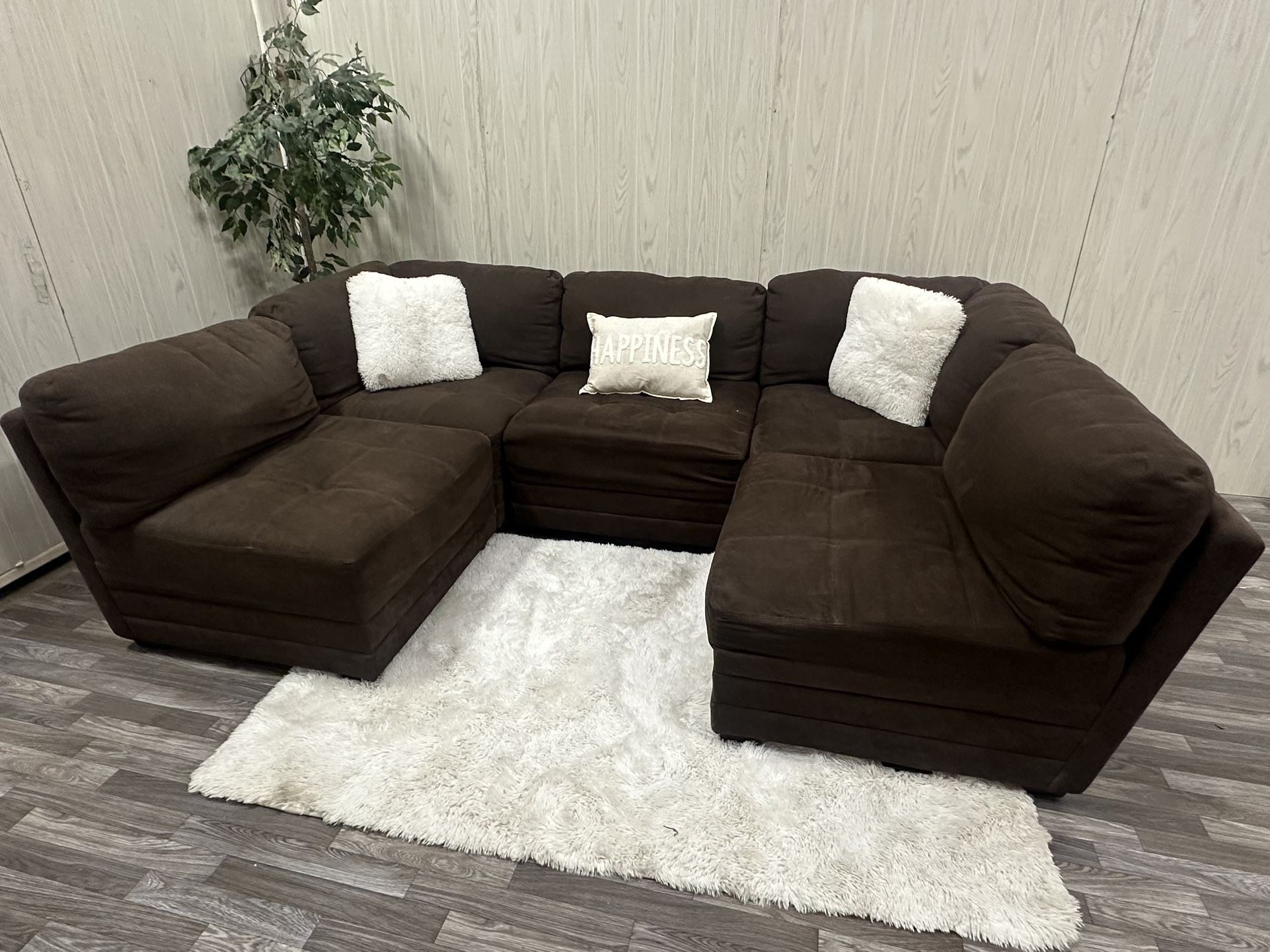 5-piece Brown Modular Sectional Couch - Delivery Available