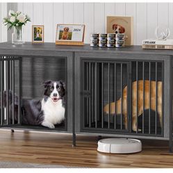 EasyCom Dog Crate Furniture for 1 or 2 Dogs, Heavy Duty Single/Double Dog Crates for Small/Medium/Large 