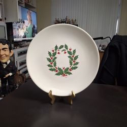 Vintage 1970's McCoy Pottery Holly Berry Motif Ceramic Platter 12.5"