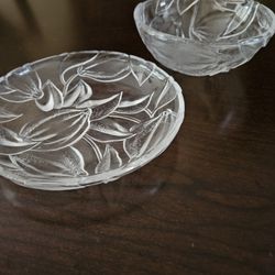 Bowl N Platter Combo With Lemon Design Etched In, New Giftable $15.00 Set