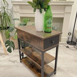  End Table with Storage and Built-in Outlets