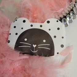 Cat Kawaii Cute Black White Keychain Coinbag New