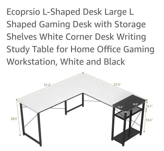 L Corner Gaming Desk