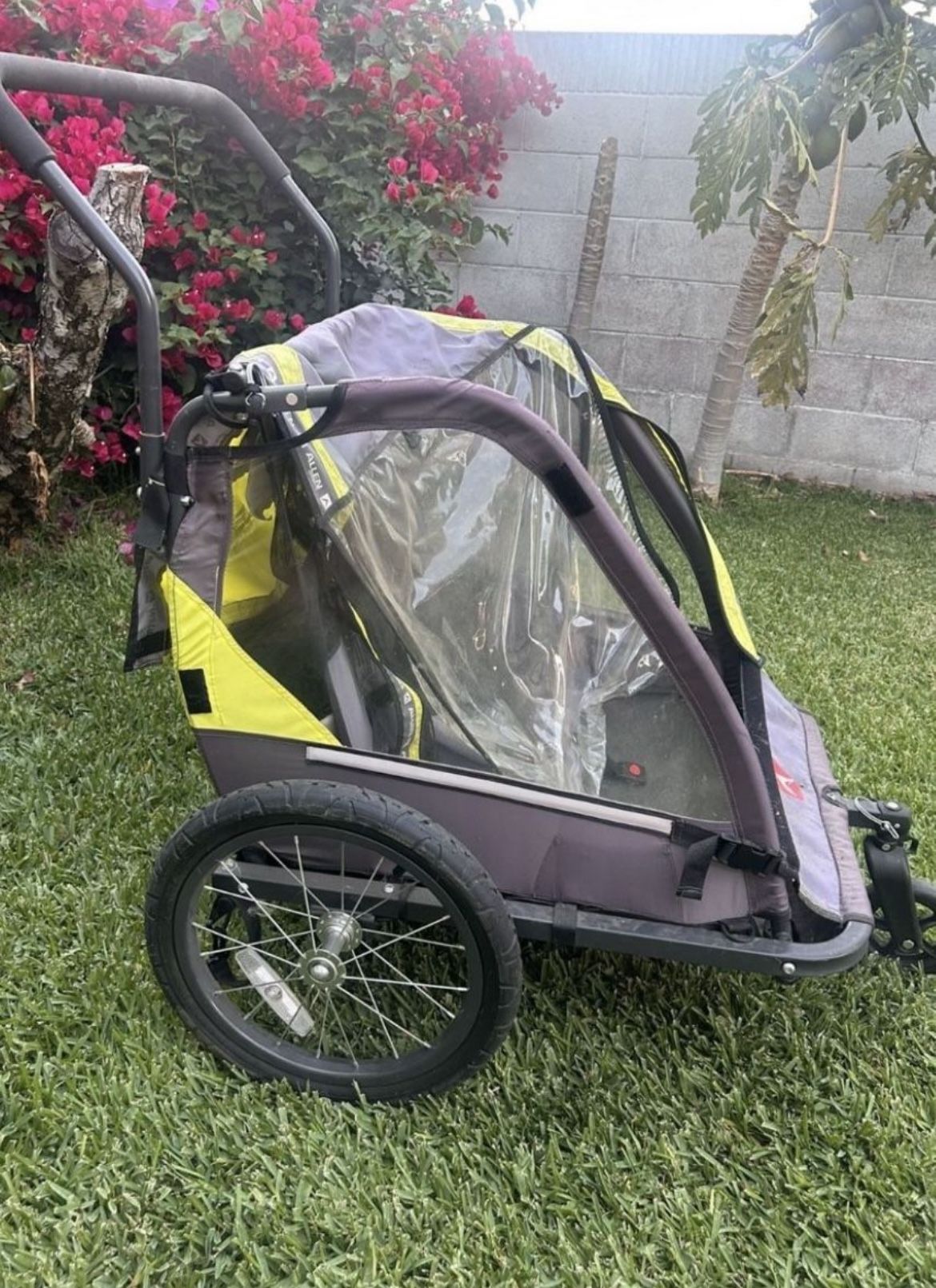 2-Child bicycle trailer and stroller.