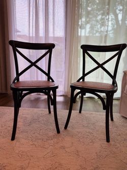 Set of 4 Black X-Back Dining Chairs – $250