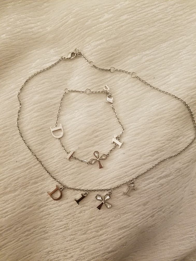 Authentic Dior necklace and bracelet set