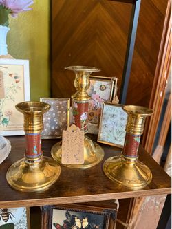 Vintage Brass candlesticks -set of 3