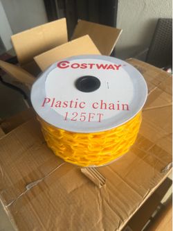 Costway Plastic Chain with Endless Applications in Crowd Control Safety Barrier 125 FT