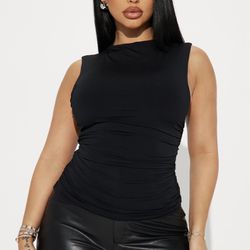 Black Ruched Blouse (large)