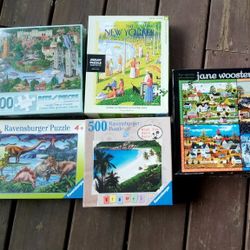 Lot Of 5 Jigsaw Puzzles 