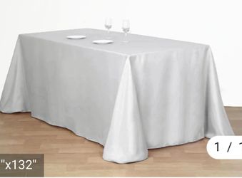 Extra Long Table Cloth Gray/silver