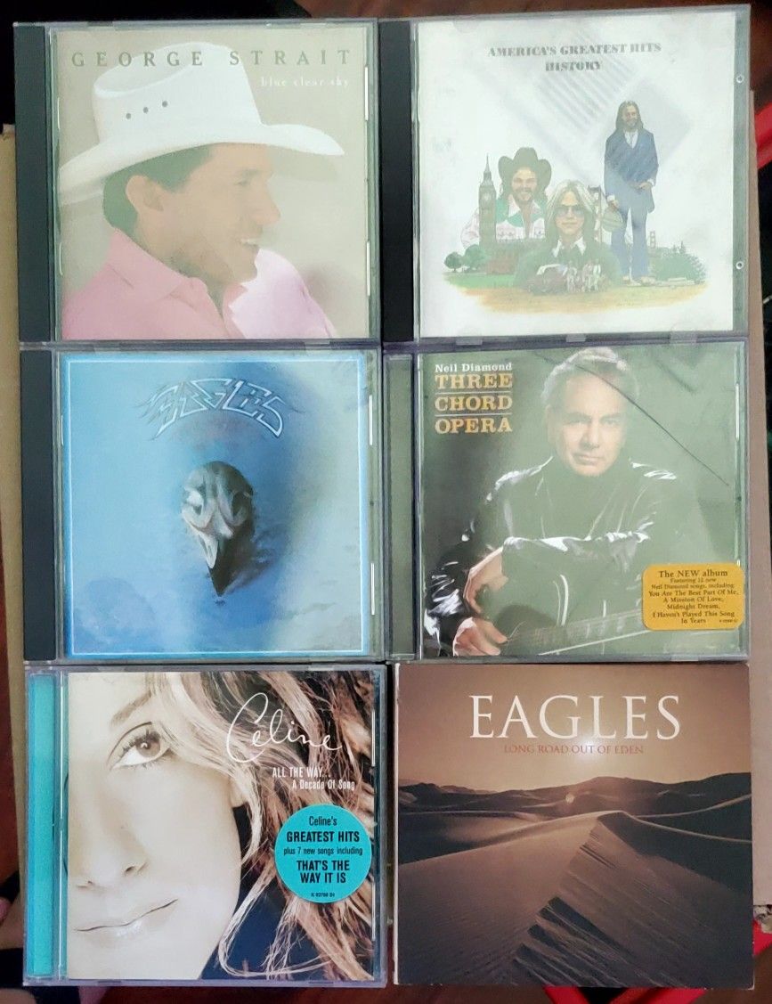 Great MUSIC CDS GEORGE STRAIT EAGLES AMERICA NEIL DIAMOND CELINE DION