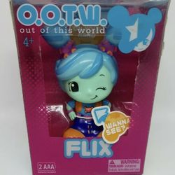 OOTW FLIX Blue Girls Toy Doll Lights Up 2012 Out Of This World 4" New