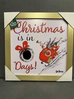 Grinch Gold Countdown to Christmas Framed 