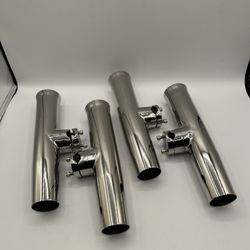 4-Pack Rail Mount Clamp-von Fishing Rod Holder, Stainless Steel, EKP