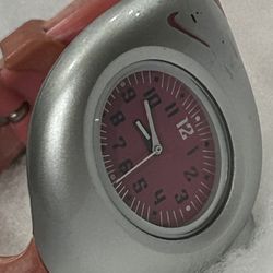 RARE VINTAGE NIKE SWOOSH ANALOG PINK GREY TRIAX SPORTS ART WATCH NEW BATTERY