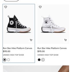 New Converse Run Star Hike Platform Canvas Women’s 9.5