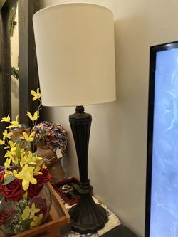 Table Lamp with White Shade Excellent Condition 