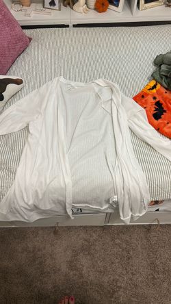 White Open-Front Cardigan
