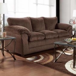 Chocolate plush sofa! Other couch and love seat deals available