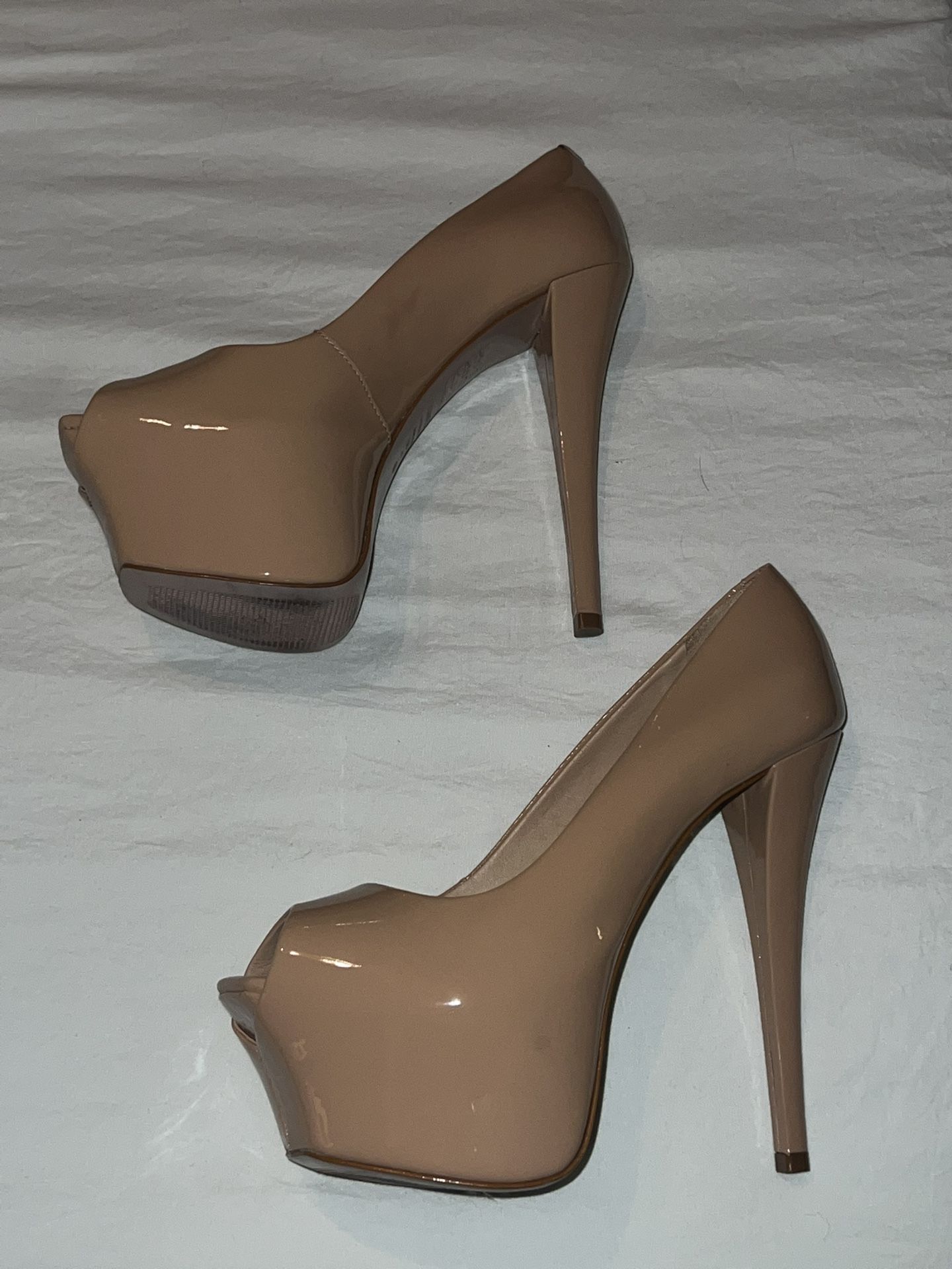 Schutz Nude/honey Beige Platform Heels 
