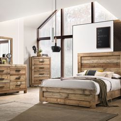 Cherokee King / Queen Bedroom Set 5pc ( Bed, Dresser, Mirror, Chest, And Night Stand) - Delivery And Financing Available 