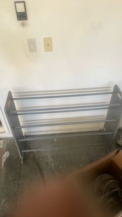 Gray shoe rack