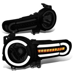 07-14 Toyota FJ Cruiser LED Smoked Lens Headlights With Sequential Turn Signals, Luces Aumadas LED