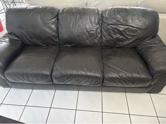 Black leather couch