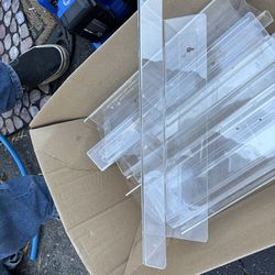 Clear plastic shelf’s