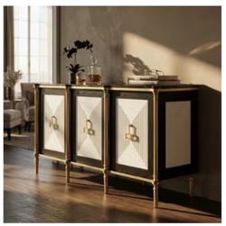 Black white & gold cabinet for sale.
