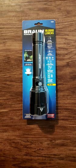 BRAUN 13,000 Lumens  Rechargeable waterproof Flashlight