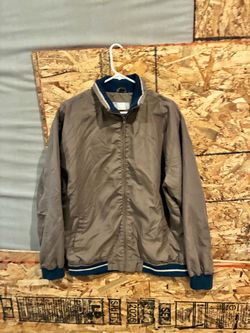 Vintage Camel Joe Gray Zip-Up Bomber Jacket with Navy Trim