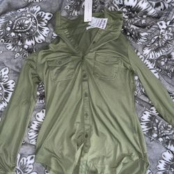 Green Button Up Long Sleeve 