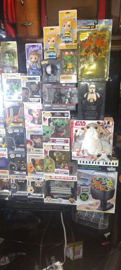 I have all these brand new toys still in the box never open Funko Pops Star Wars toys Marvel toys collectibles gifts vintage electronicsI have way too