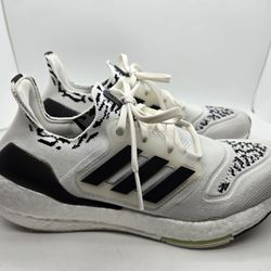 Adidas Ultraboost 22 Shoes Men's 8 White Black Running Athletic Sneakers Zebra