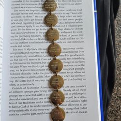 Vintage Ten Commandments Brass Bible 11" Bookmark Chain Goldtone Misprint