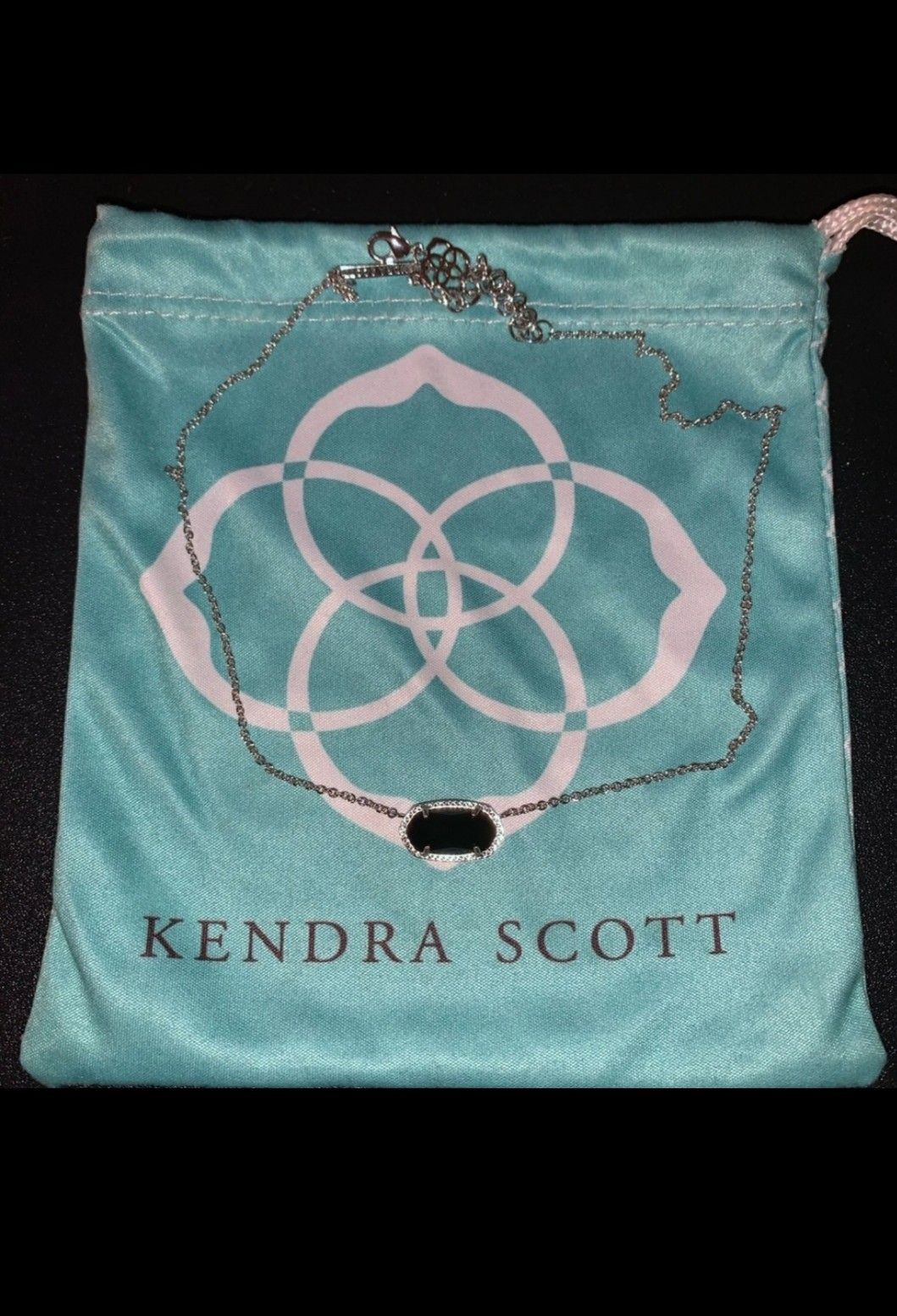 Kendra Scott Silver and Onyx Necklace