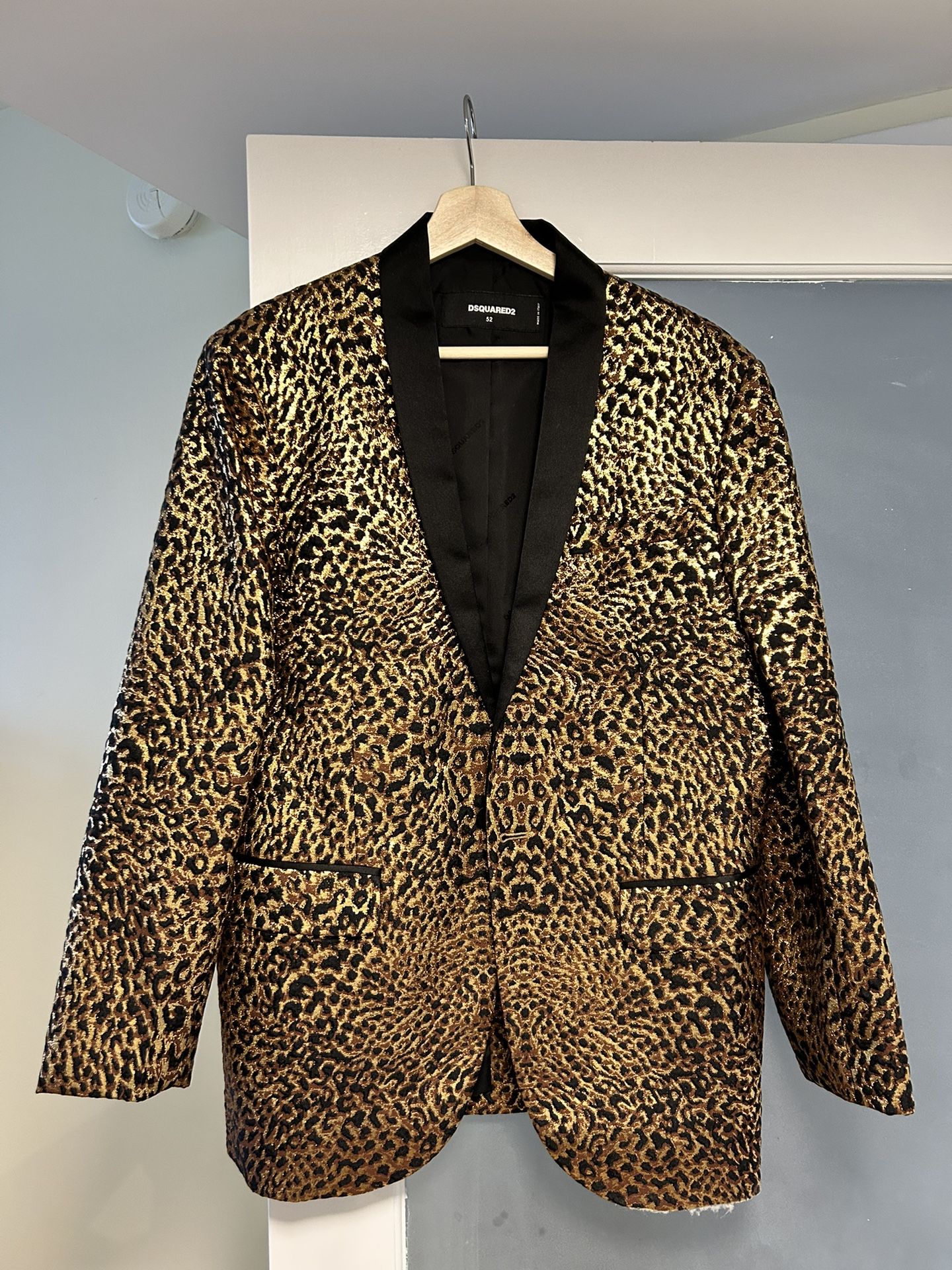 Dsquared Tuxedo Leopard Jacket Size 52