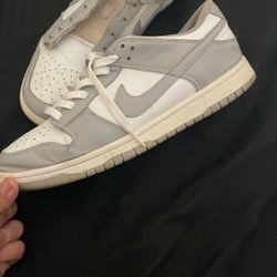 Nike white and Grey Dunk Low