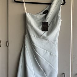 New Spring Blue Dress Off Shoulder Size Small