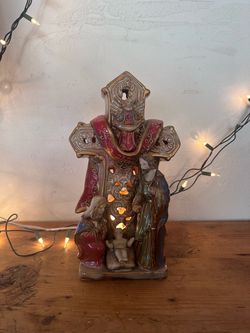 Cross Nativity Ceramic Decor Light Christmas decor