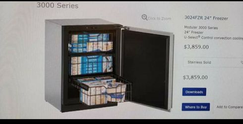 U-line freezer 24" stainless steel right hand