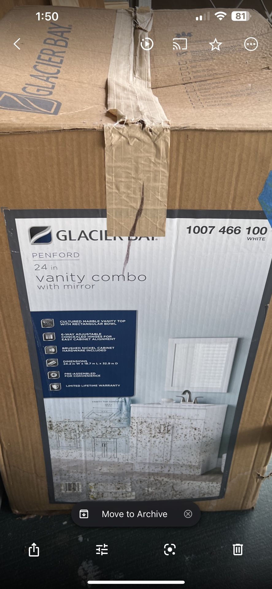 glacier bay - 24 inch vanity combo with mirror